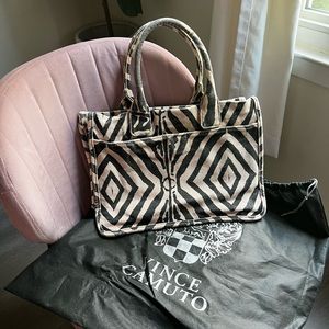 Vince camuto orla tote bag zebra print